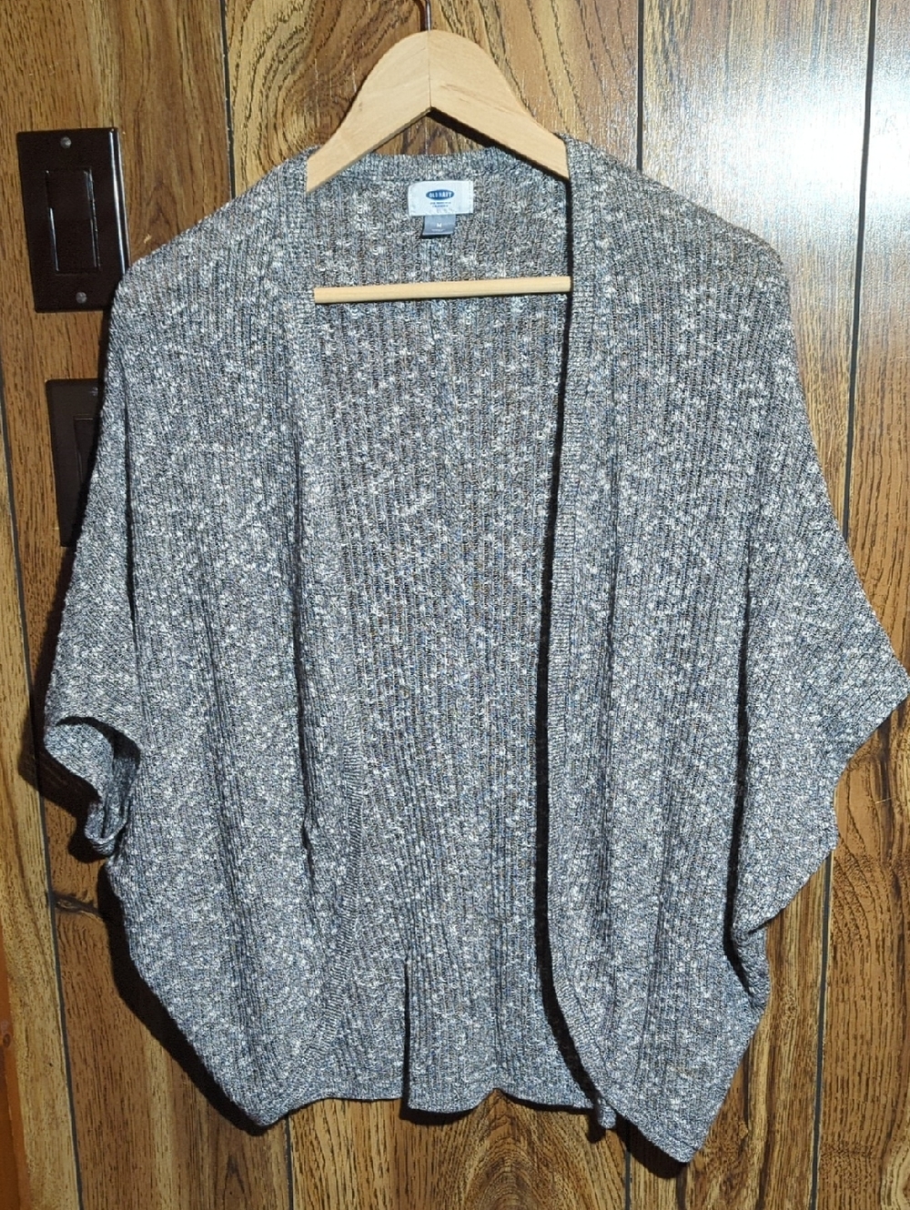 Old Navy Women's Gray Open Front Knitted Shawl Cardigan Sweater Size M